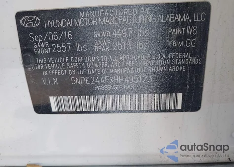 2017 Hyundai Sonata from USA, damaged, VIN 5NPE24AFXHH495123